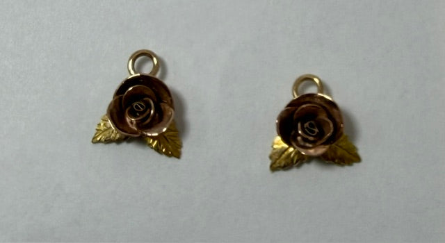 Rose Drop with Leaves Earrings