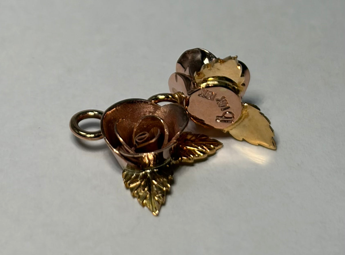 Rose Drop with Leaves Earrings