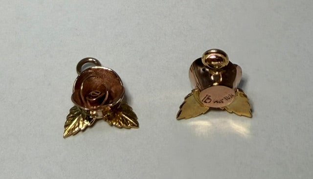 Rose Drop with Leaves Earrings