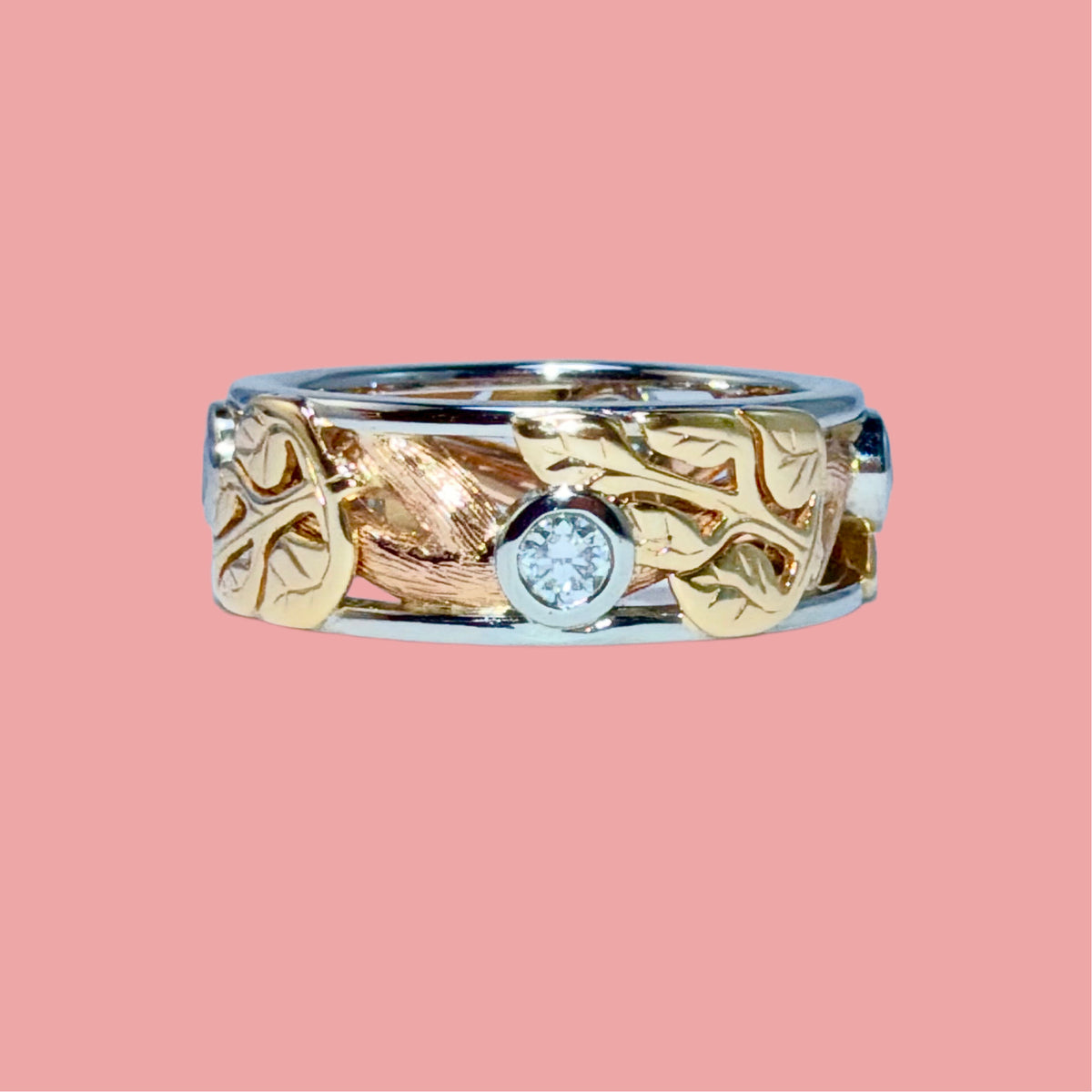 Arbutus Ring with diamonds and coloured gemstones