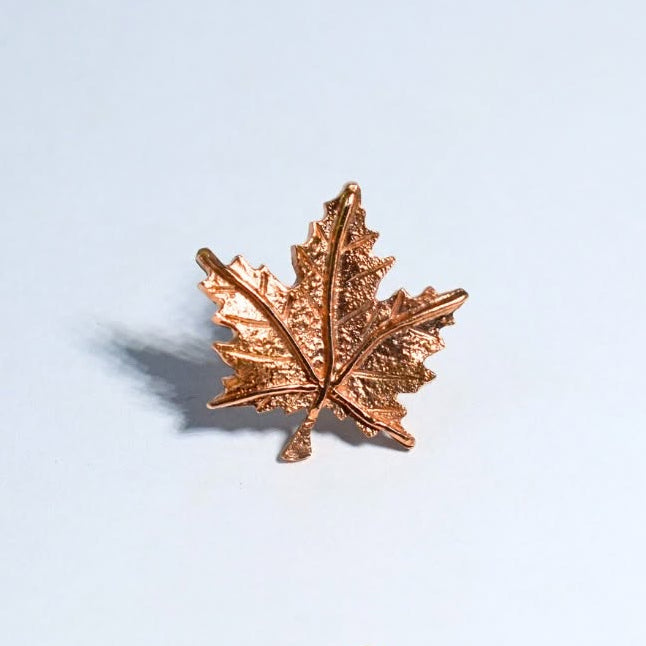 Maple Leaf Pin - Red Gold