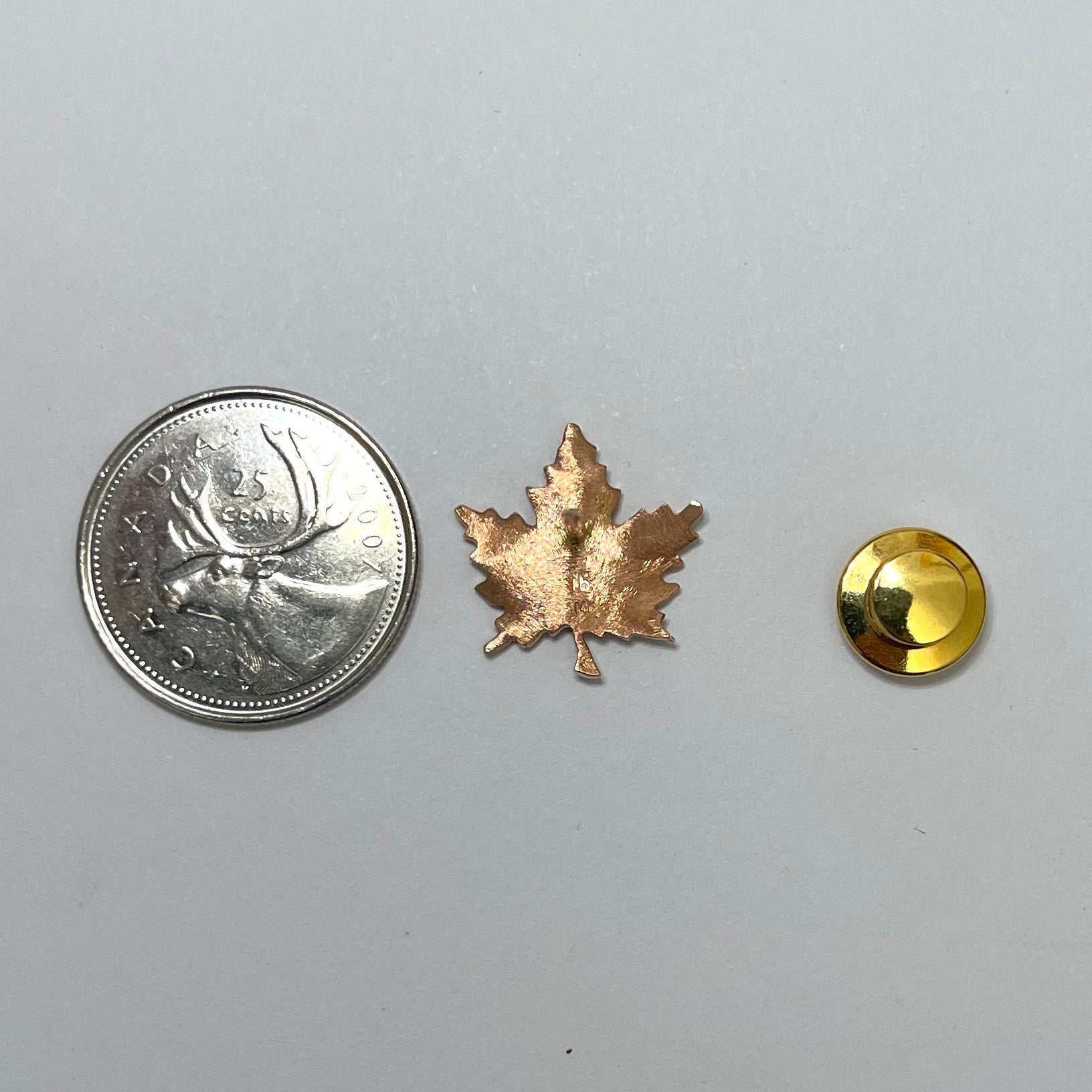 Maple Leaf Pin - Red Gold